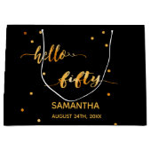 50e verjaardag zwart goud hallo 50 typografie groot cadeauzakje (Voorkant)