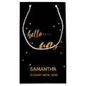 50e verjaardag zwart goud hallo 50 typografie klein cadeauzakje (Achterkant)