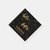 50e verjaardag zwart goud hallo naamscript 50 servet (Hoek)