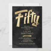 50e verjaardag zwart goud kaart (Voorkant)
