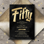 50e verjaardag zwart goud kaart
