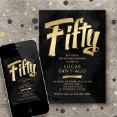 50e verjaardag zwart goud kaart