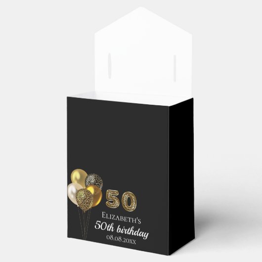 50e verjaardag zwart goud luipaard dank u bedankdoosjes (Geopend)