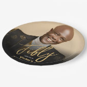 50e verjaardag zwart goud moderne chique aangepast papieren bordje (Gekanteld)