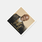 50e verjaardag zwart goud moderne chique aangepast servet (Hoek)