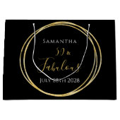 50e verjaardag zwart goud op maat groot cadeauzakje (Voorkant)