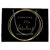 50e verjaardag zwart goud op maat groot cadeauzakje (Achterkant)