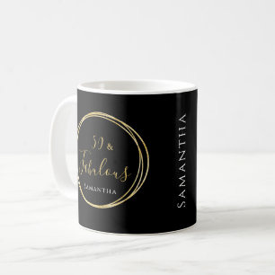 50e verjaardag zwart goud op maat koffiemok