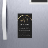 50e verjaardag zwart goud Save the Date magneet