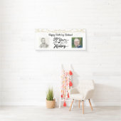 50e verjaardag Zwart Goud String Lights Foto's Ban Spandoek (Insitu)