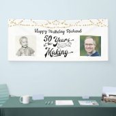 50e verjaardag Zwart Goud String Lights Foto's Ban Spandoek (Beurs)