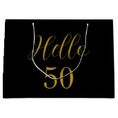 50e verjaardag zwart goud verjaardag feestje gunst groot cadeauzakje (Voorkant)