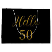 50e verjaardag zwart goud verjaardag feestje gunst groot cadeauzakje (Achterkant)