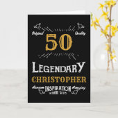 50e verjaardag Zwart Goud Wit Elegant Grappig Retr Kaart (Gele Bloem)