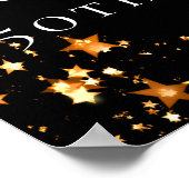 50e verjaardag zwart gouden sterren foto welkom poster (Hoek)