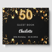 50e verjaardag zwart gouden sterren gastenboek (Voorkant)