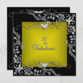 50e verjaardag zwart, heldere Chartreuse Gold Kaart (Voorkant / Achterkant)