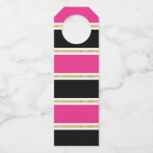 50e verjaardag Zwart Hot Pink Gold Glitter Confett Flessenhanger (Achterkant)