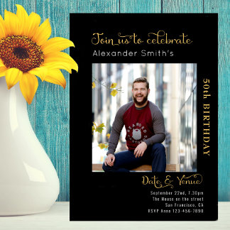 50e verjaardag zwart kaart