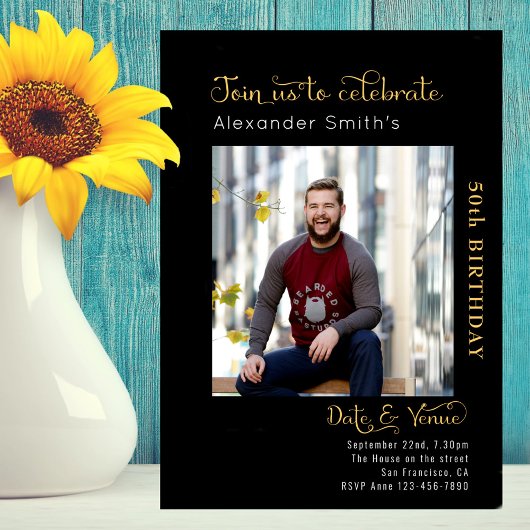 50e verjaardag zwart kaart