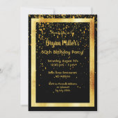 50e verjaardag zwart met faux Gold lijst Kaart (Voorkant)