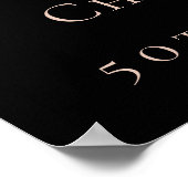 50e verjaardag zwart roos goud foto sterren welkom poster (Hoek)