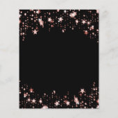 50e verjaardag zwart roos gouden budgetuitnodiging (Achterkant)