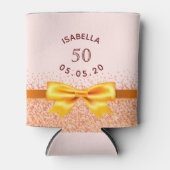 50e verjaardag zwart roze gouden boegnaam blikjeskoeler (Voorkant)