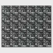 50e verjaardag Zwart Typografisch Cadeaupapier (Vlak)