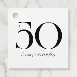 50e verjaardag zwart-wit bedankjes labels