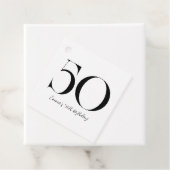 50e verjaardag zwart-wit bedankjes labels (In situ)