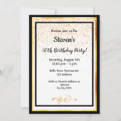 50e verjaardag zwart wit en faux goud kaart (Voorkant)