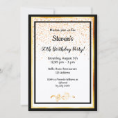 50e verjaardag zwart wit en faux goud kaart (Voorkant)