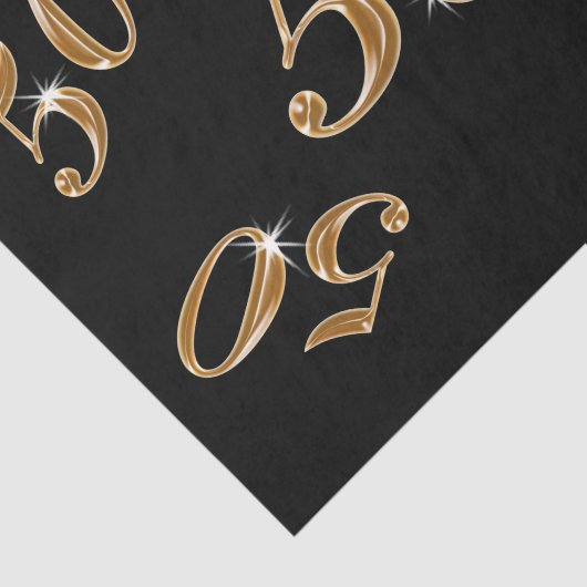 50e verjaardag zwart-wit en goudpapier tissuepapier (Detail)
