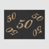 50e verjaardag zwart-wit en goudpapier tissuepapier (Voorkant)