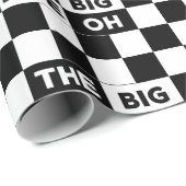 50e verjaardag zwart-wit gevierd patroon cadeaupapier (Rol Hoek)