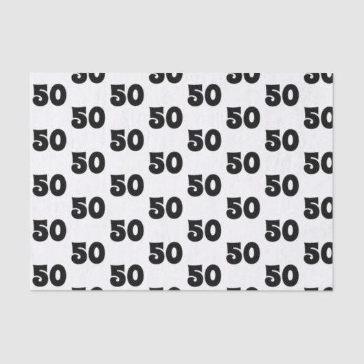 50e verjaardag zwart-wit patroon tissuepapier (Voorkant)