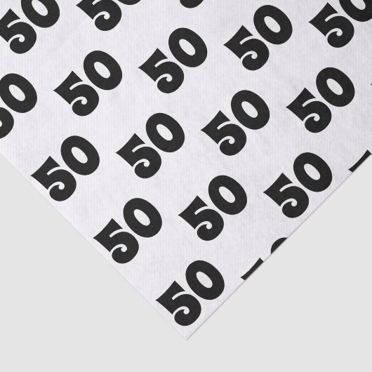 50e verjaardag zwart-wit patroon tissuepapier (Detail)