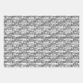 50e verjaardag zwart wit streepjes type inpakpapier vel (Voorkant 2)