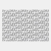 50e verjaardag Zwart Wit Typografie Nummers Inpakpapier Vel (Voorkant 2)