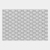 50e verjaardag Zwart Wit Typografie Nummers Inpakpapier Vel (Voorkant 3)