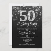 50e verjaardag - Zwart Zilver Kaart (Voorkant)