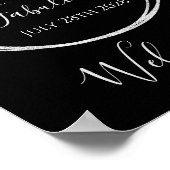 50e Verjaardag Zwart Zilver Verjaardag Welkomstbor Poster (Hoek)