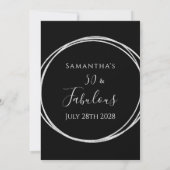 50e verjaardag Zwart Zilveren verjaardag Kaart (Achterkant)