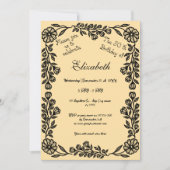 50e verjaardag Zwarte & Beige Botanische Bloemen Kaart (Voorkant)