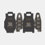 50e verjaardag zwarte en gouden eenvoudige elegant bedankdoosjes (Uitgevouwen)