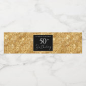 50e verjaardag zwarte en goudhamer waterfles etiket (Enkel label)