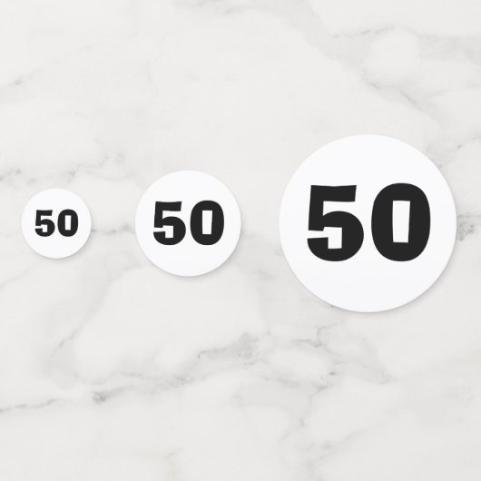 50e verjaardag zwarte en witte Confetti (Voorkanten)