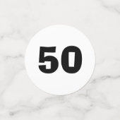 50e verjaardag zwarte en witte Confetti (Kleine voorkant)