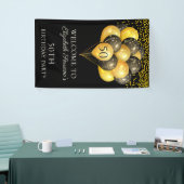 50e verjaardag Zwarte Glitter-banner voor gouden f Spandoek (Beurs)